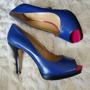 Nine West 'Danee' Leather Peep Toe Pump
